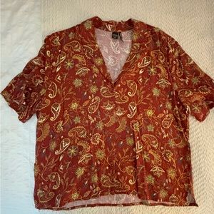 Paisley short-sleeve button down